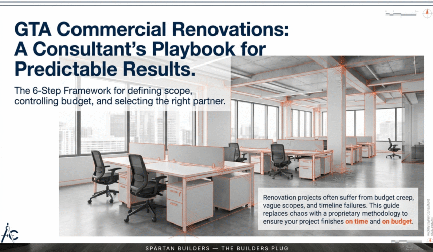 Cover of the GTA Commercial Renovation Playbook for predictable project results.