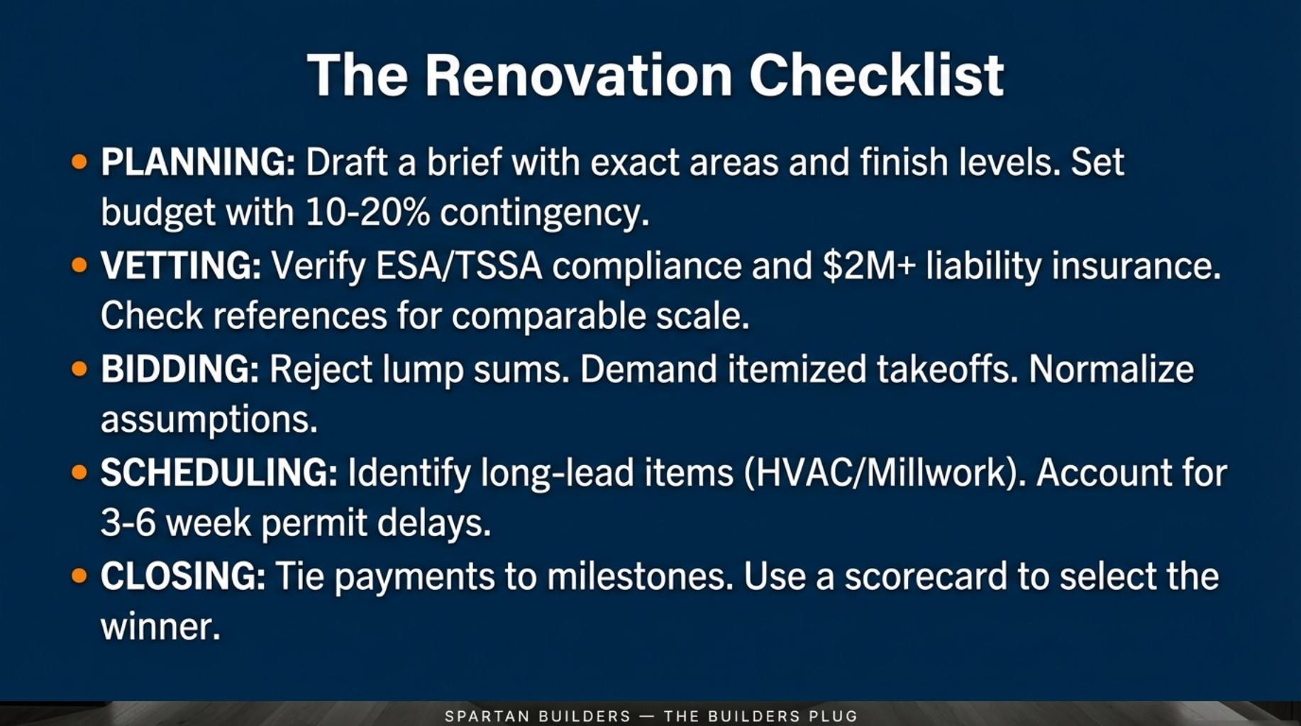 Summary of risk management strategies for avoiding budget creep in Toronto office renovations.