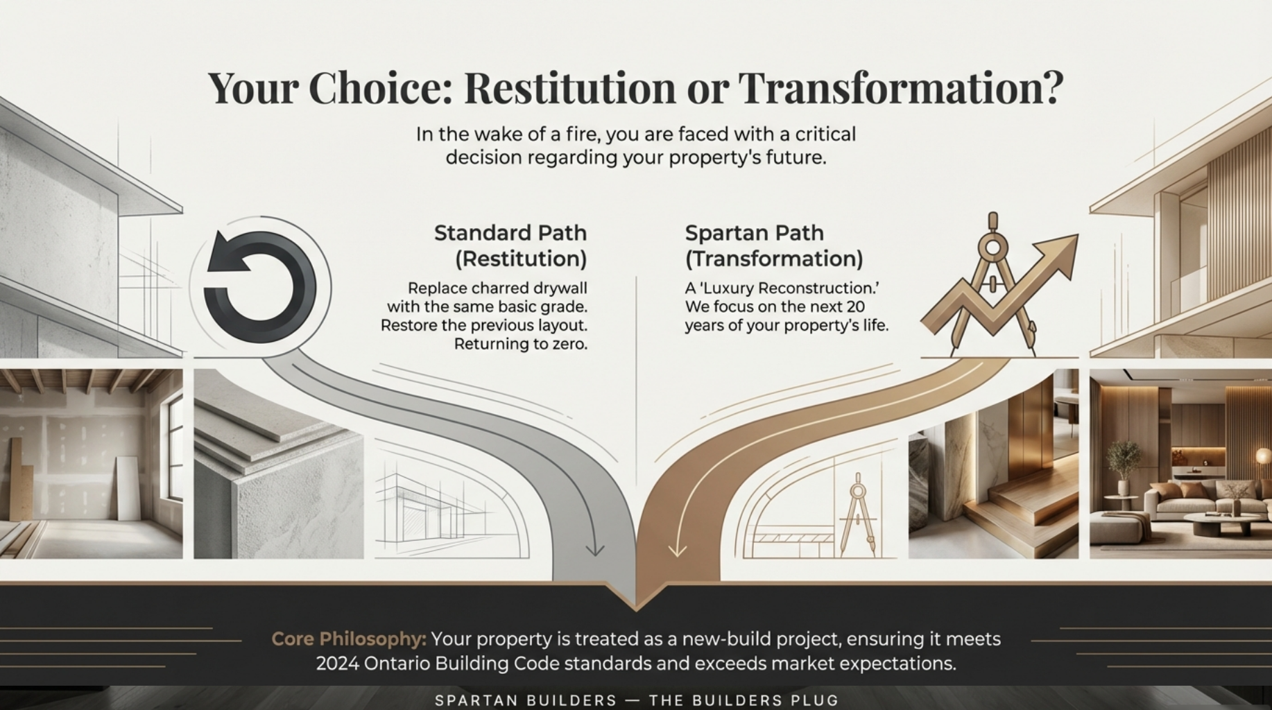 Spartan Builders advantage as custom home builders using luxury trades for fire reconstruction