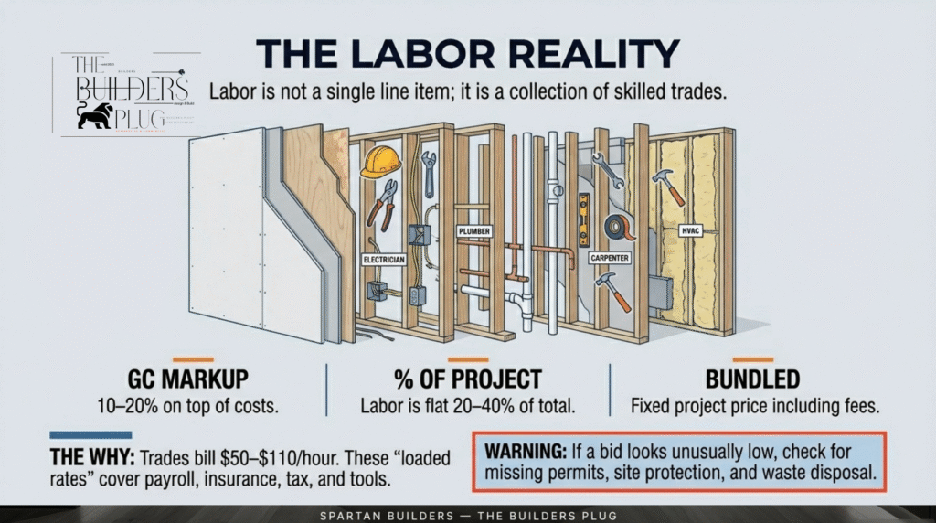 image that shows all the layers of a building wall system and how each trade is a layer on top of work in a sequence and then how they are paid